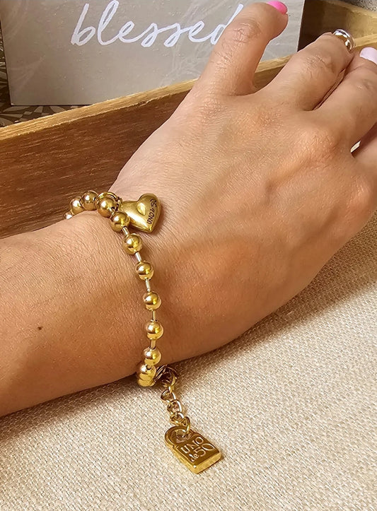 UNO de 50 Small Heart Charm Bracelet