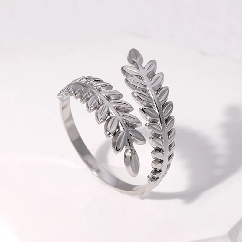 Leaf Shape Open Rings